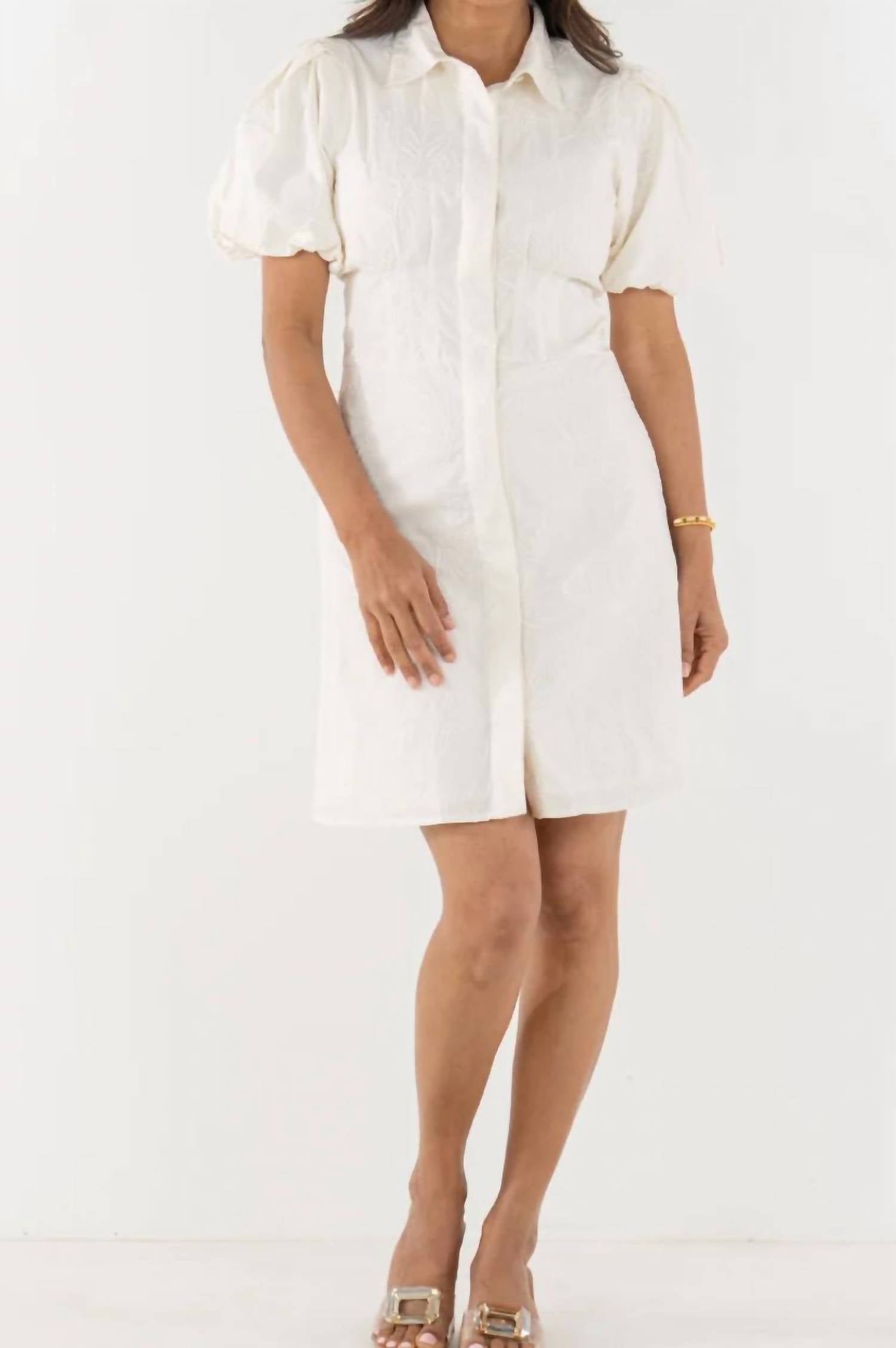 Emily Mccarthy - Britt Puffed Sleeves Mini Dress