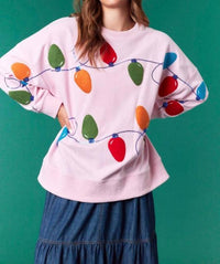 Peach Love - Christmas Lights Sweatshirt