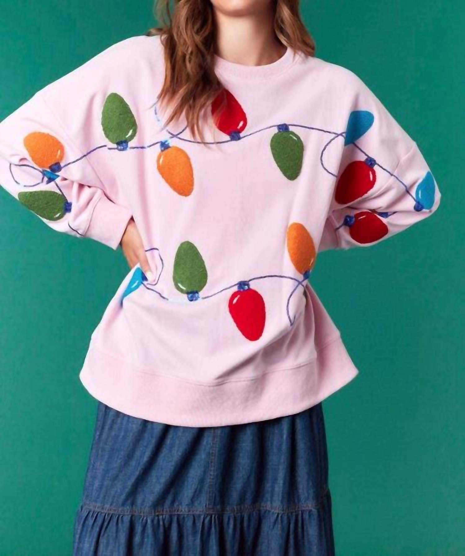 Peach Love - Christmas Lights Sweatshirt