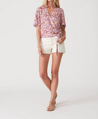 Lovestitch - Brinley Floral Surplice Wrap Top