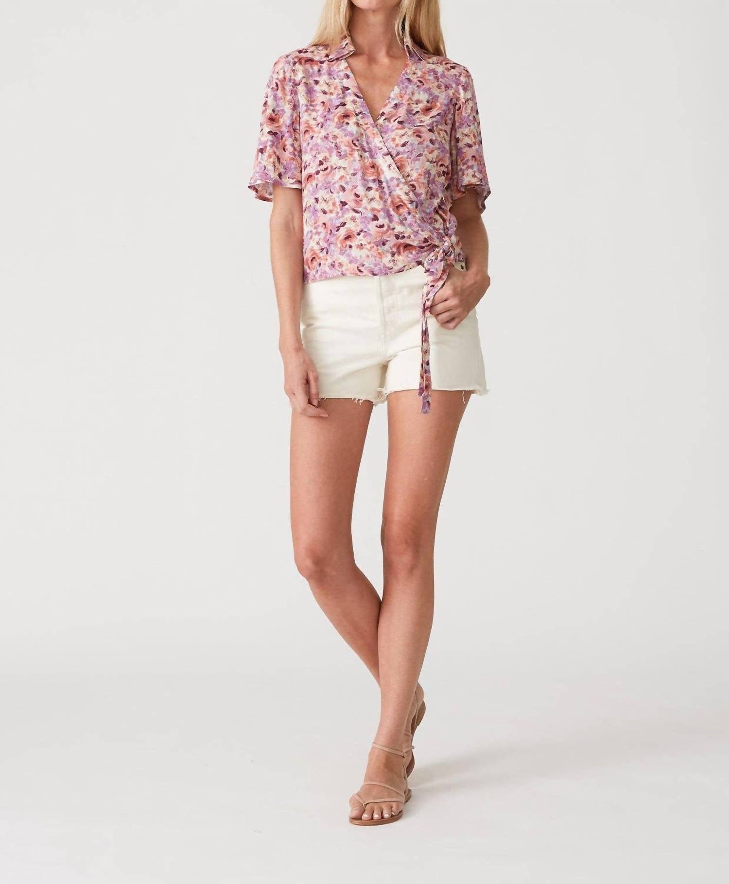 Lovestitch - Brinley Floral Surplice Wrap Top