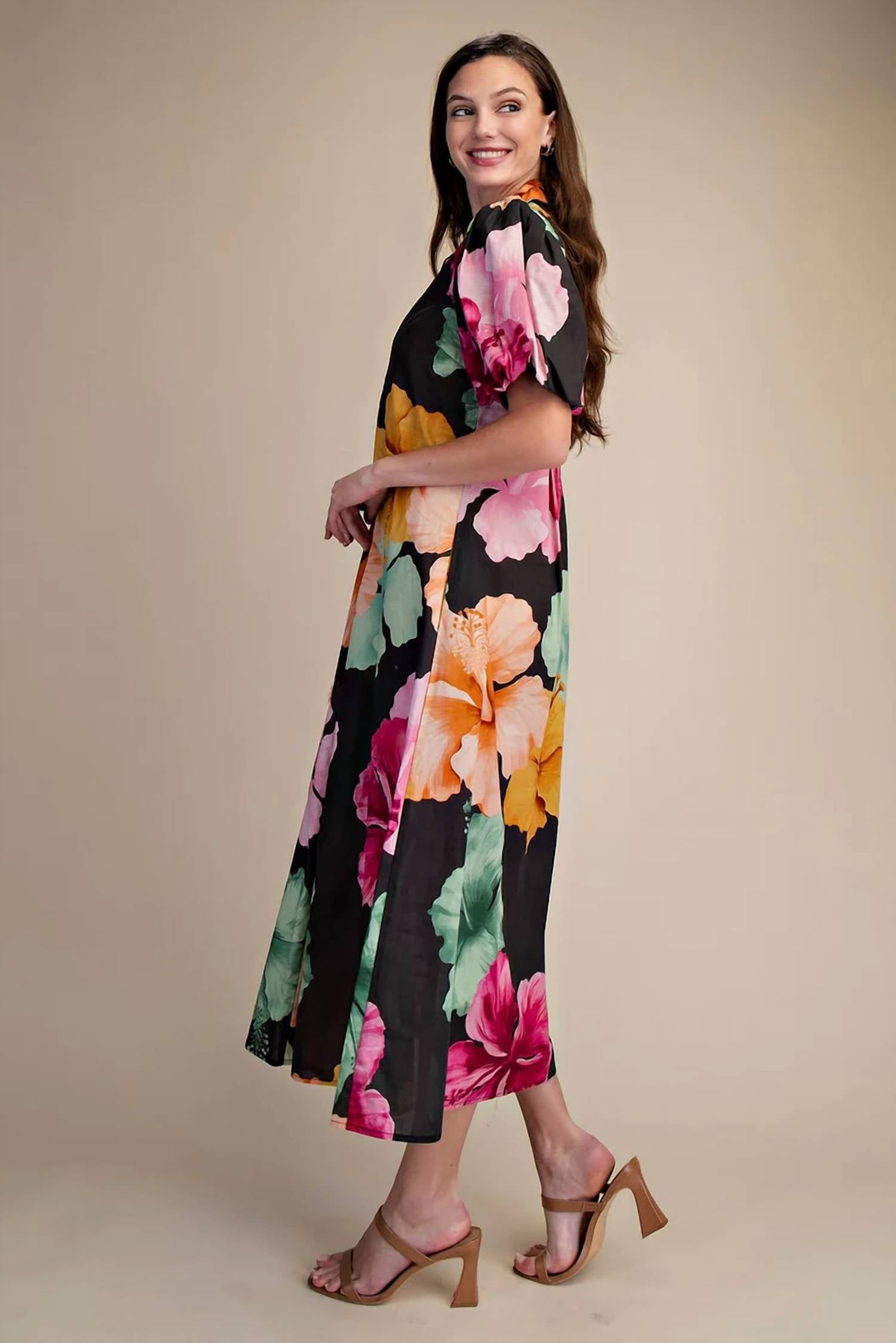 Glam - Hibiscus Collar Dress