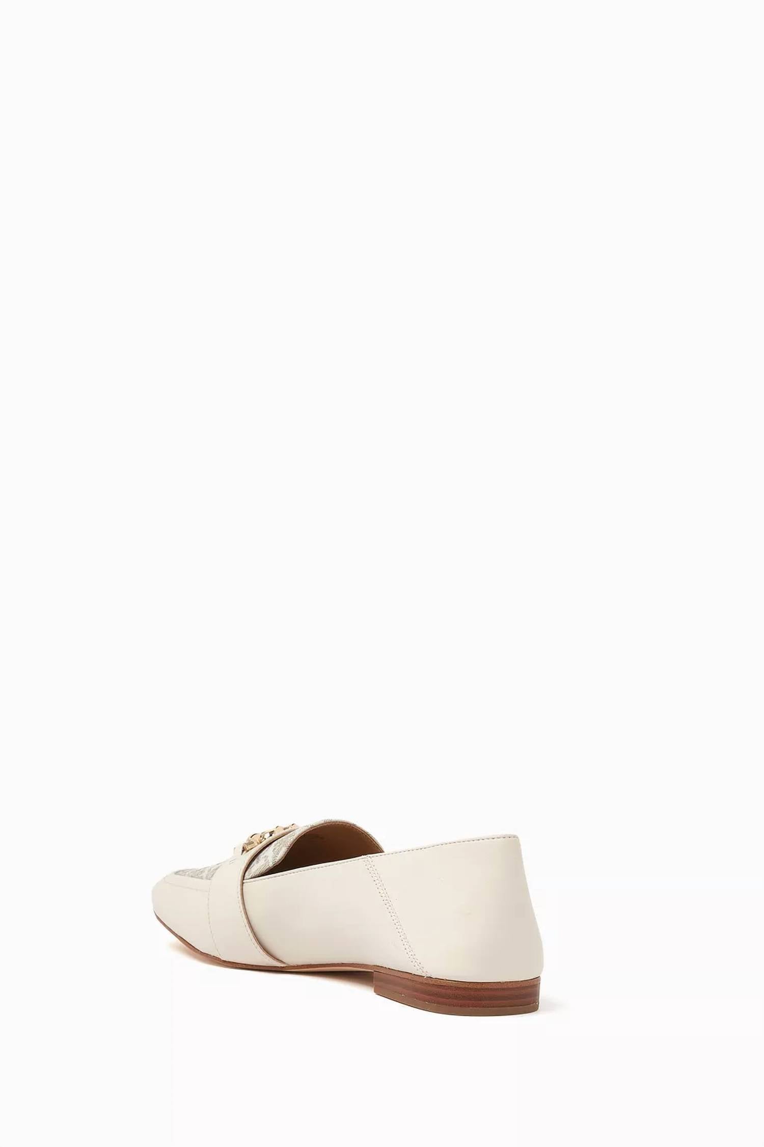 MICHAEL KORS Women's Tiffanie Logo Print Canvas Flat Loafer in vanilla - women's flats - alternate view