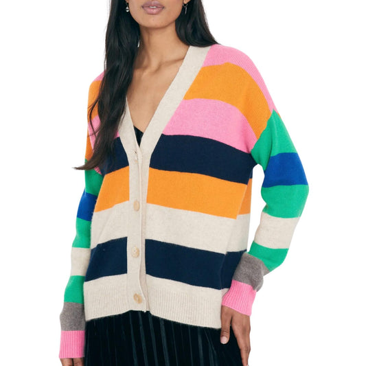 Jumper1234 - Multi Stripe Boyfriend Cardigan