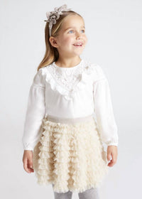 Mayoral - Girls Embroidered Long Sleeve Blouse