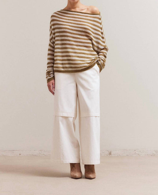 Grade & Gather - Stripe Off Shoulder Knit Top