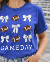 Ali Dee Wholesale - Footballs And Bows Game Day Tee