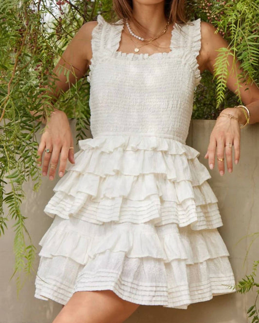 Self Contrast - Leona Tiered Mini Dress