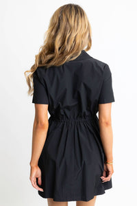 Karlie - Solid Pocket Cinch Waist Dress