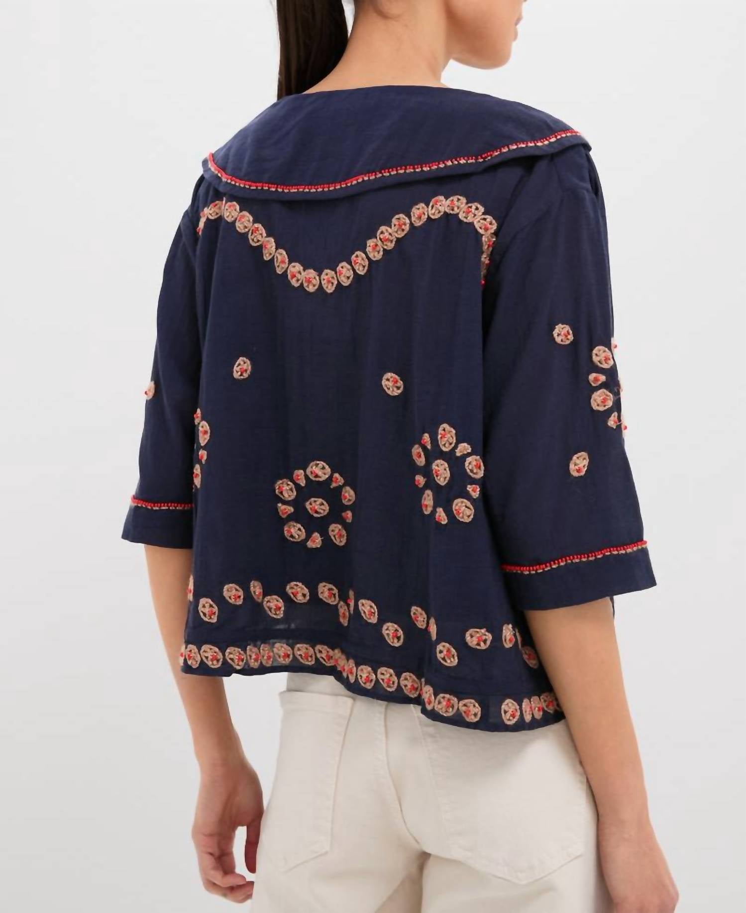 The Great. - Beaded Vintage Sailor Top
