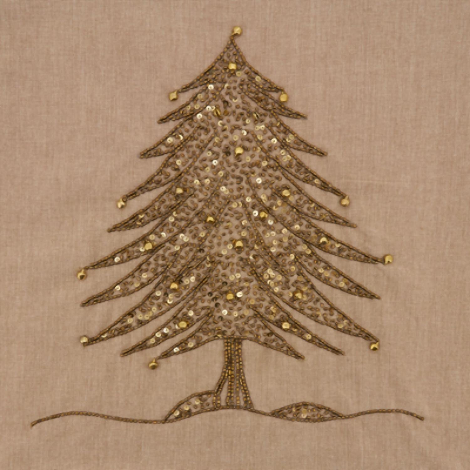 Saro Lifestyle - Beaded Christmas Tree Design Runner
