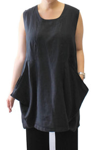 Mosaic - Oversized Pocket Linen Top