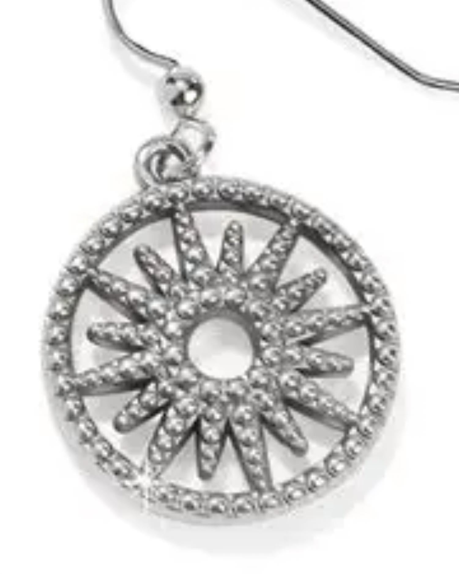 Brighton Women's Illumina Sun French Wire Earrings in silver - women's jewelry - detail view