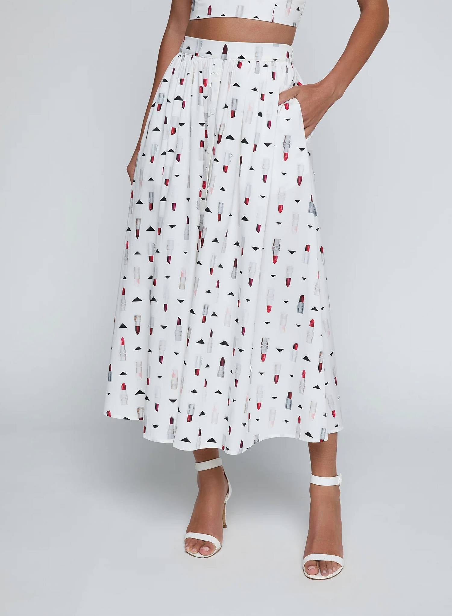 L'Agence - Seina Poplin Midi Skirt