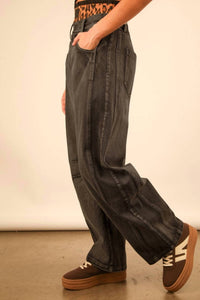 VERY J High-Waisted Barrel Jeans in black - women's jeans - view 4