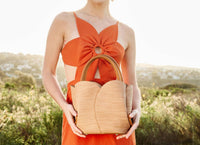 Melie Bianco - Women's Tulip Raffia Embossed Recycled Top Handle Bag