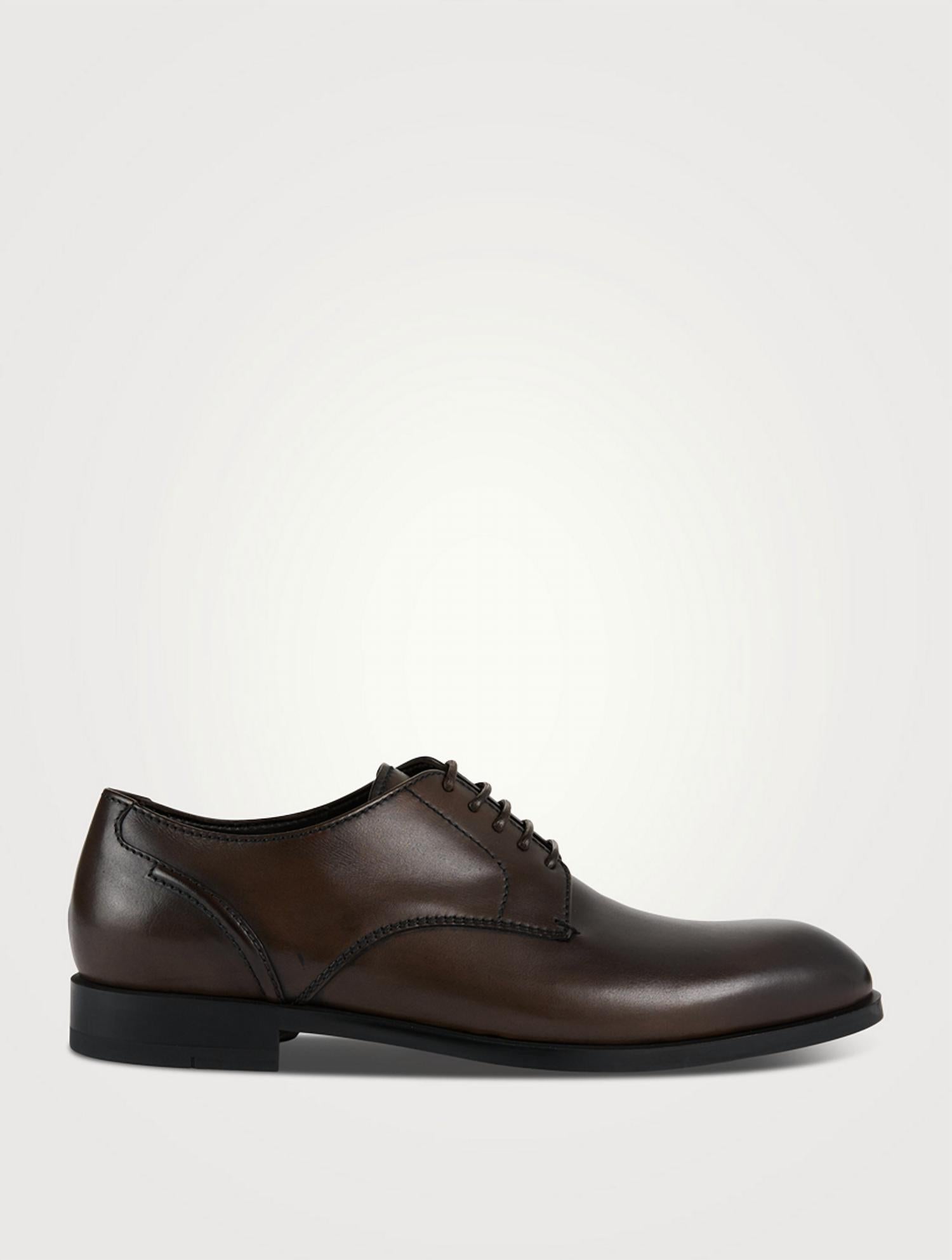 Zegna Men's Siena Flex Derby Shoes in brown - men's shoe