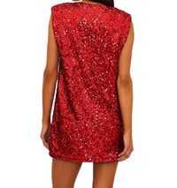 Beach Riot Mirabel Dress in hot red sequin - women's dress - alternate view