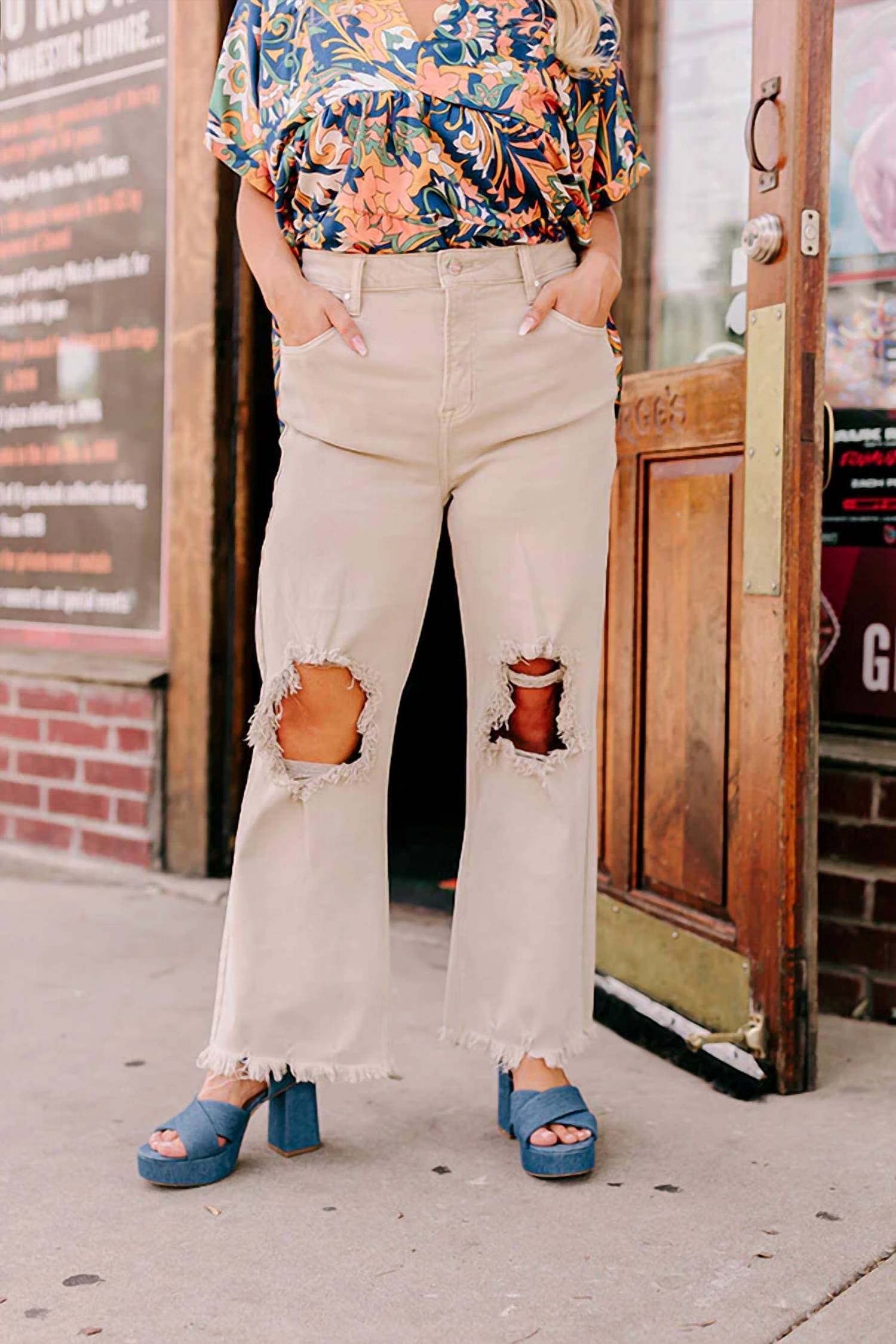 Risen - Eras High Waist Distressed Jeans - Plus