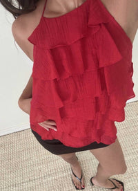 Bailey Rose - Backless Ruffled Top