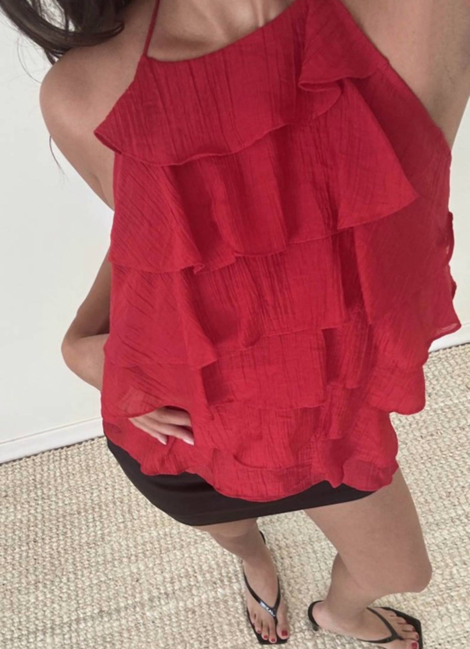 Bailey Rose - Backless Ruffled Top