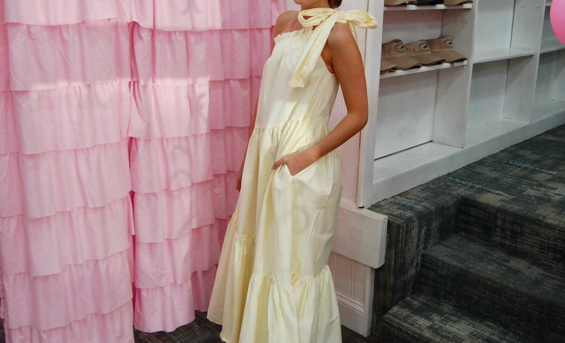 Before You - One Shoulder Tiered Maxi Honey Dress