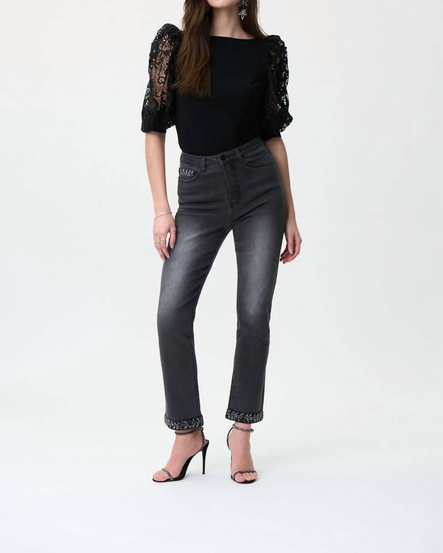 Joseph Ribkoff Embellished Jeans in grey - women's jeans