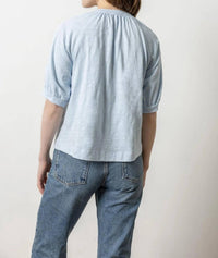 Lilla P - Shirred Split Neck Raglan Tee