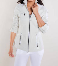Anatomie Justine Saira Zip-Up Jacket in stone white - women's jacket
