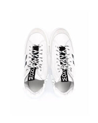 Moncler Girl's Enfant Logo Tape Hi-top Sneakers in white - kids' sneaker - detail view