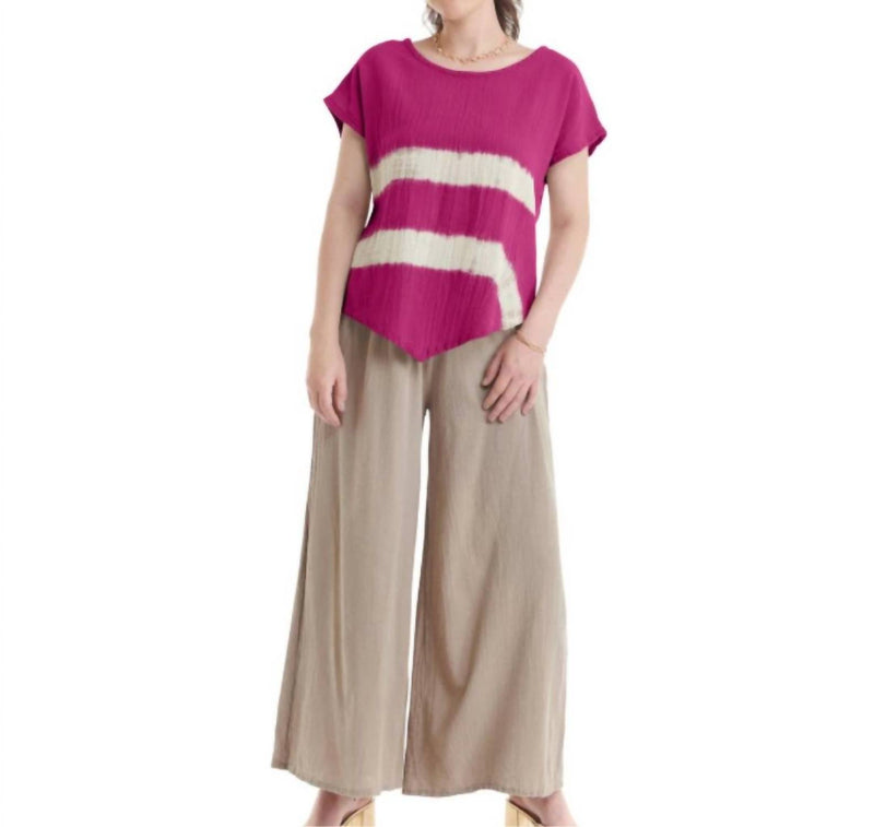 Oh My Gauze! Grace Casual Top in fuchsia - women's t-shirt
