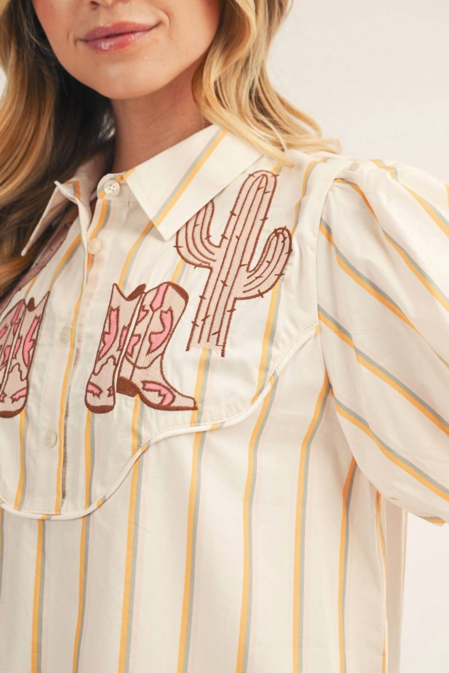 Jodifl - Boots Galore Striped Button Up Shirt