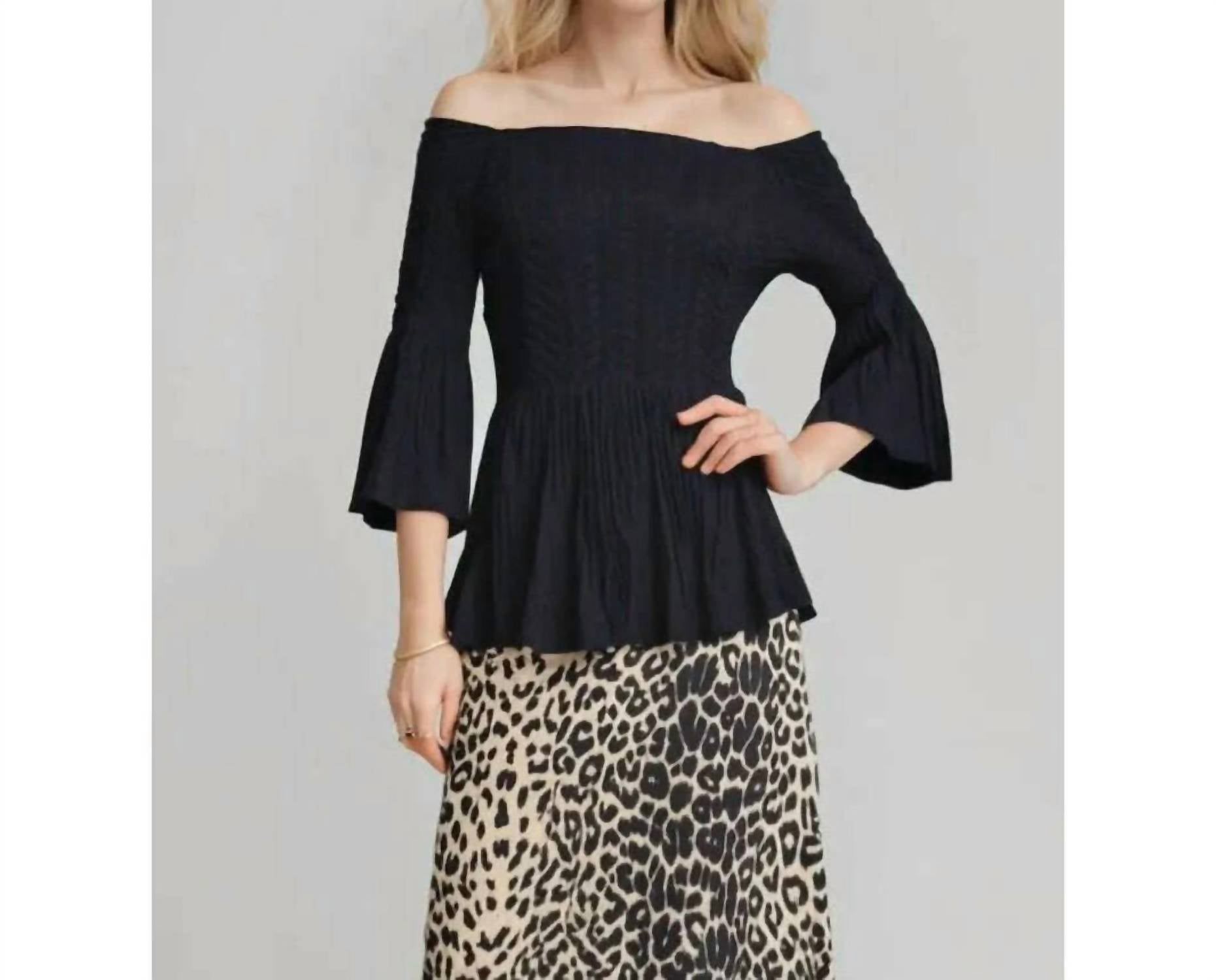 Ellyndale - Pleated Off Shoulder Top