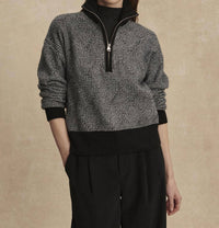 VARLEY Aldridge Half Zip Knit Sweater in black - women's sweater