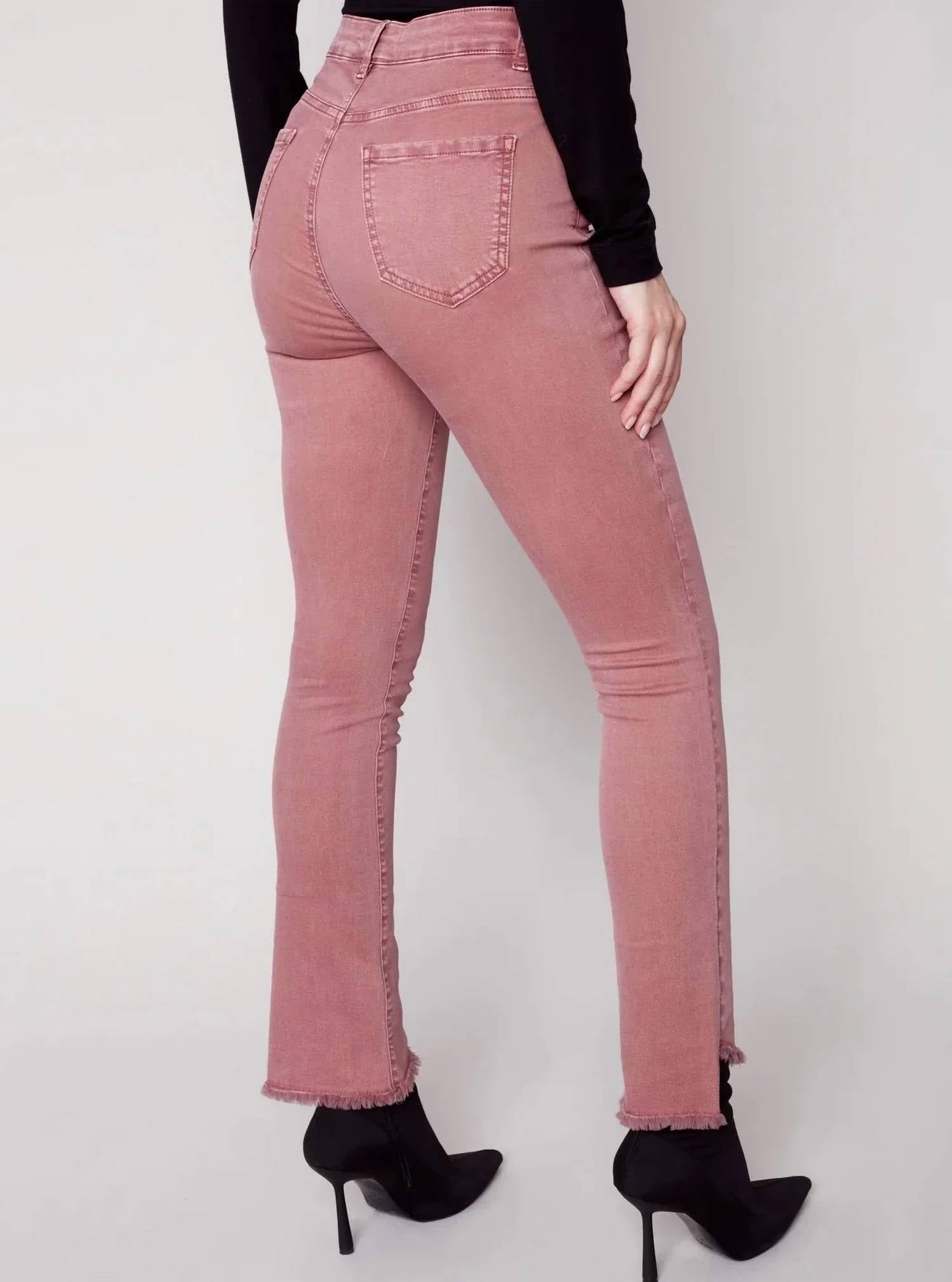 Charlie B - Asymmetrical Hem Bootcut Jean