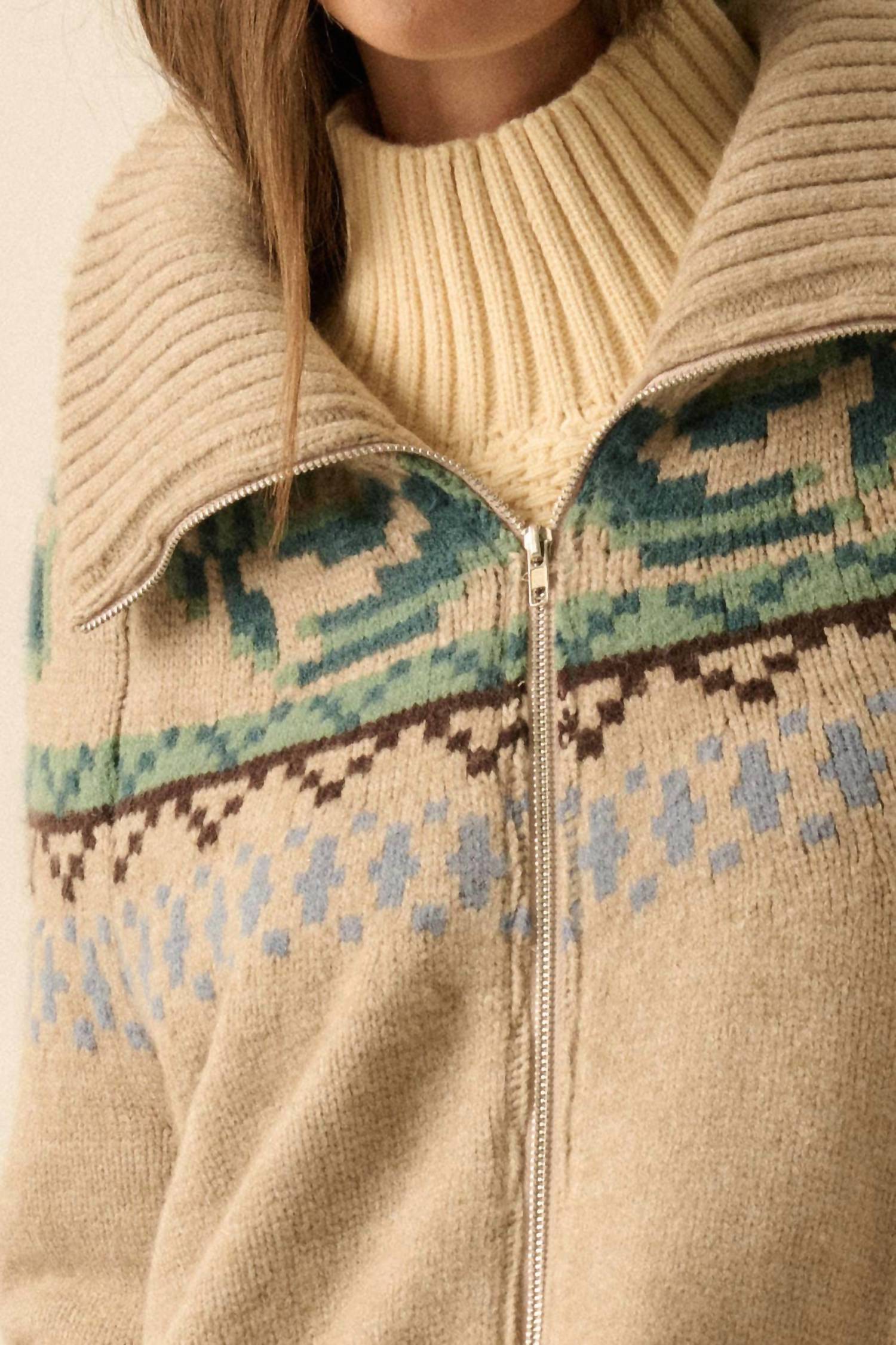 Promesa - Fair Isle Sweater Jacket