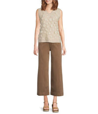 Charlie B - 3d Floral Mesh V-neck Sleeveless Sweater Vest