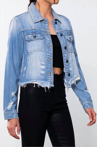 Hidden - Distressed Jean Jacket