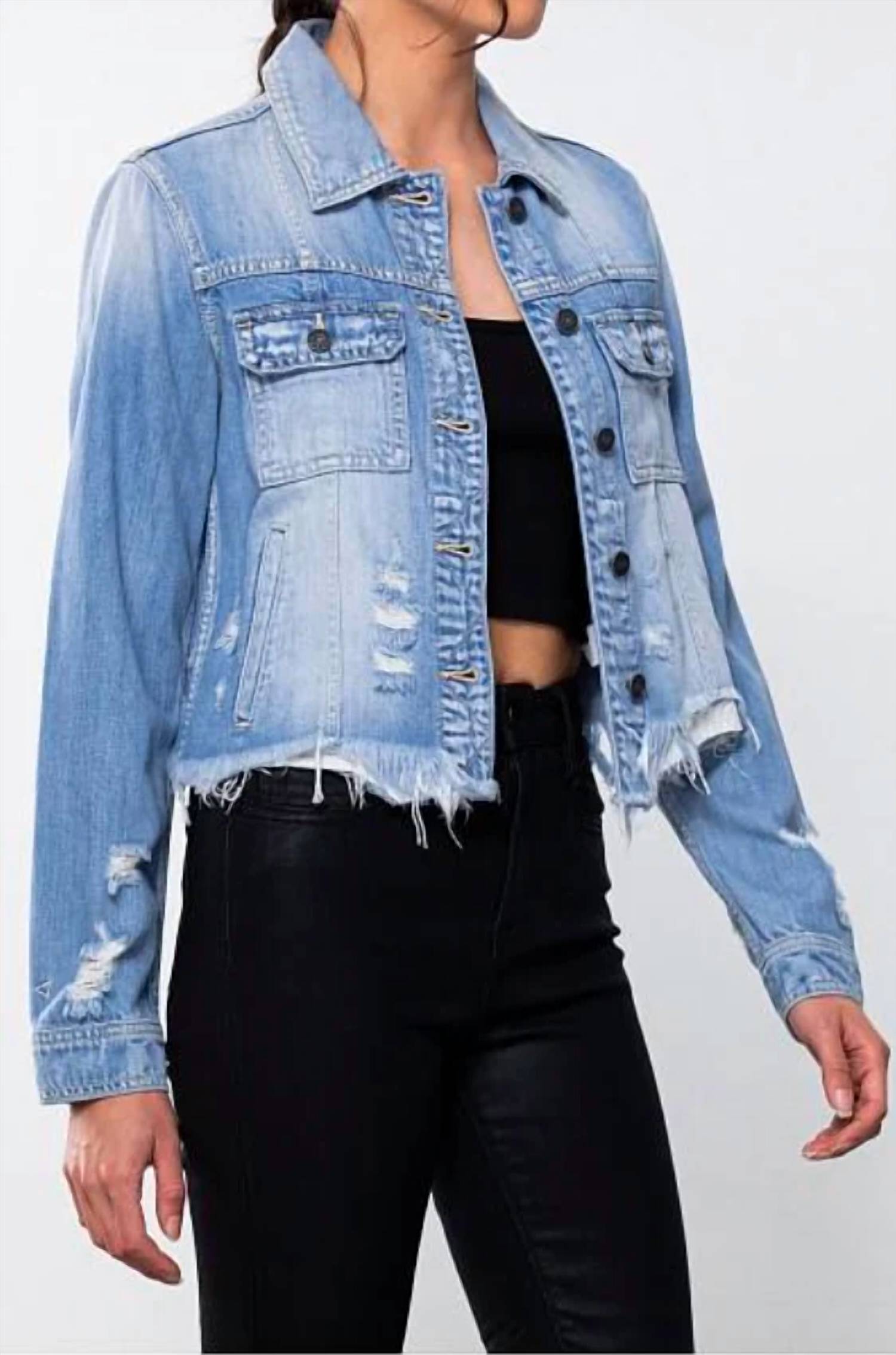 Hidden - Distressed Jean Jacket