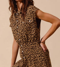 So Me - Wide Leg Twill Overalls Jumpsuit