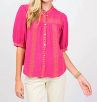 Ivy Jane - Heavily Embroidered Gauze Top