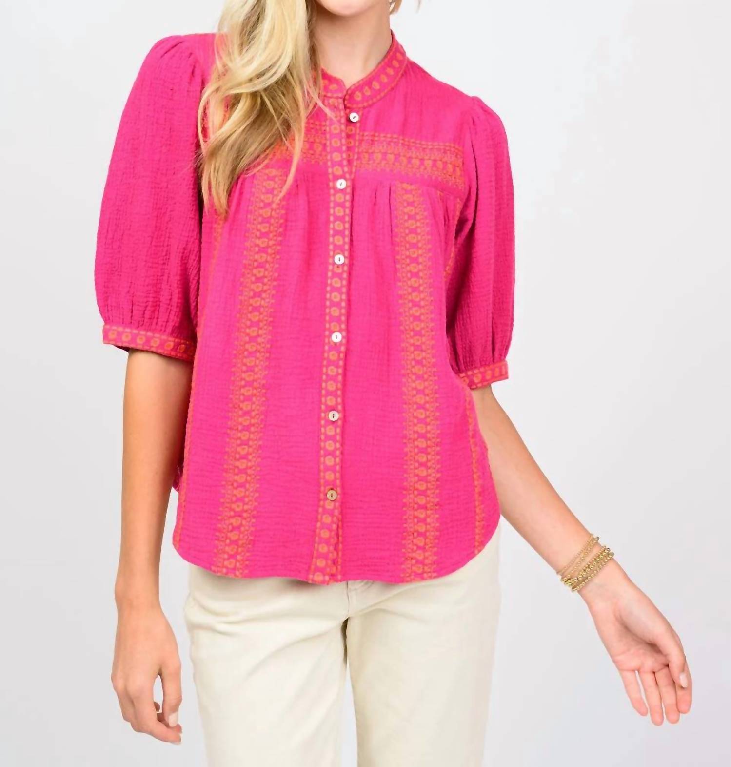 Ivy Jane - Heavily Embroidered Gauze Top