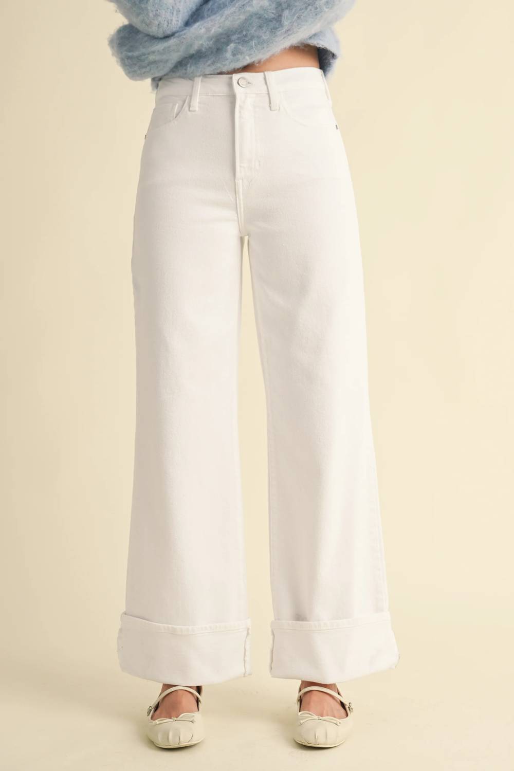 Just Black Denim - Cuffed Palazzo Jeans