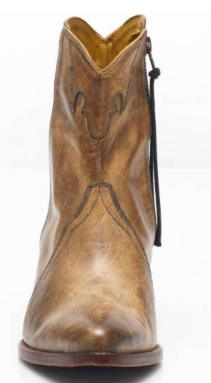 Free People Women's New Frontier Western Boot in distressed tan 1 - women's shoe - detail view