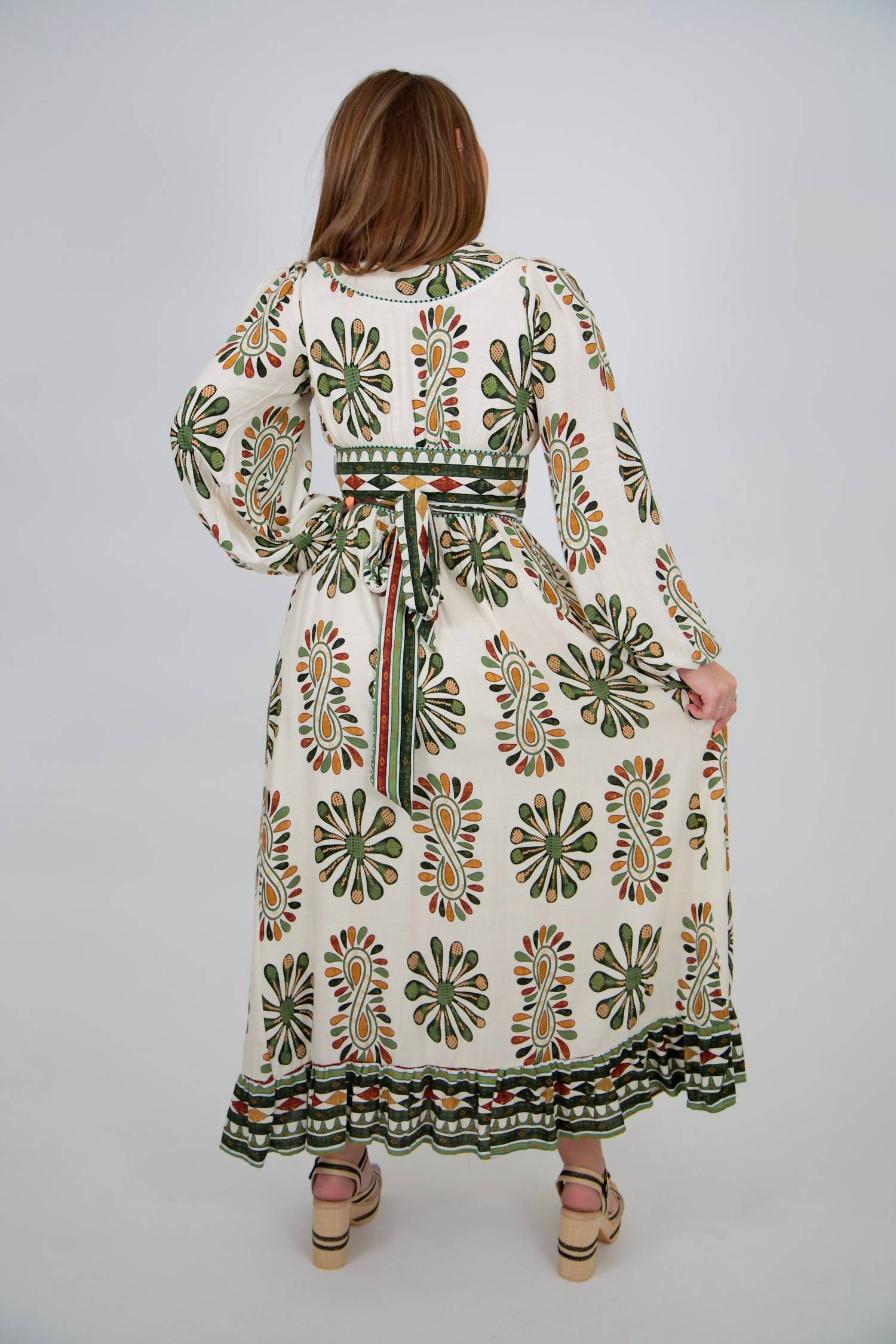 Urban Daizy - Boho Medallion Print Wrap Maxi Dress
