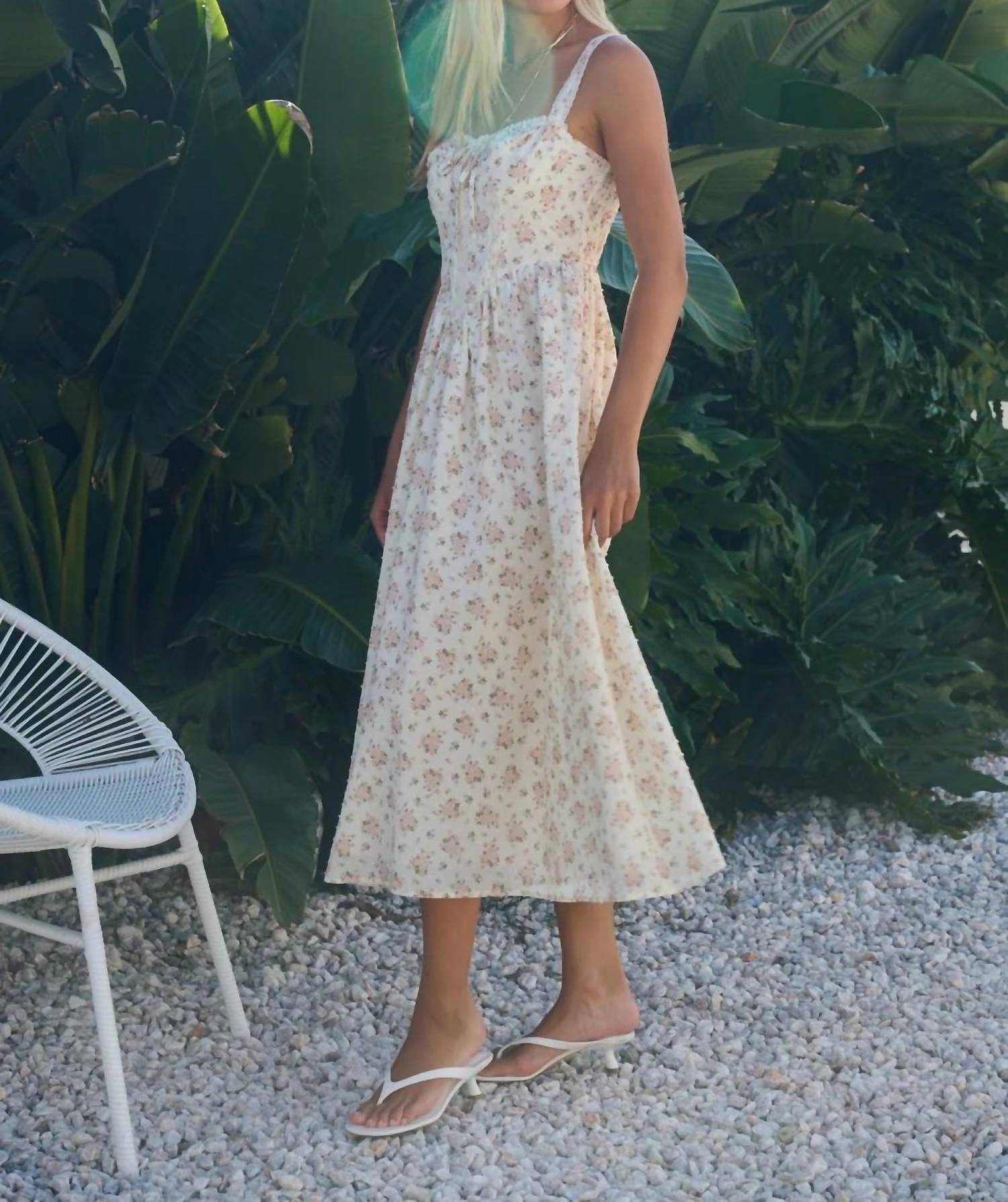 Dottie Dottie Garage - Floral Sweetheart Midi Dress