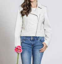 11 Uptown - Cropped Washed And Waxed Leather Jacket