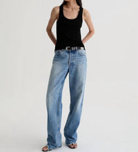 AG Jeans Ashley Rib Tank Top in super black - women's tank top