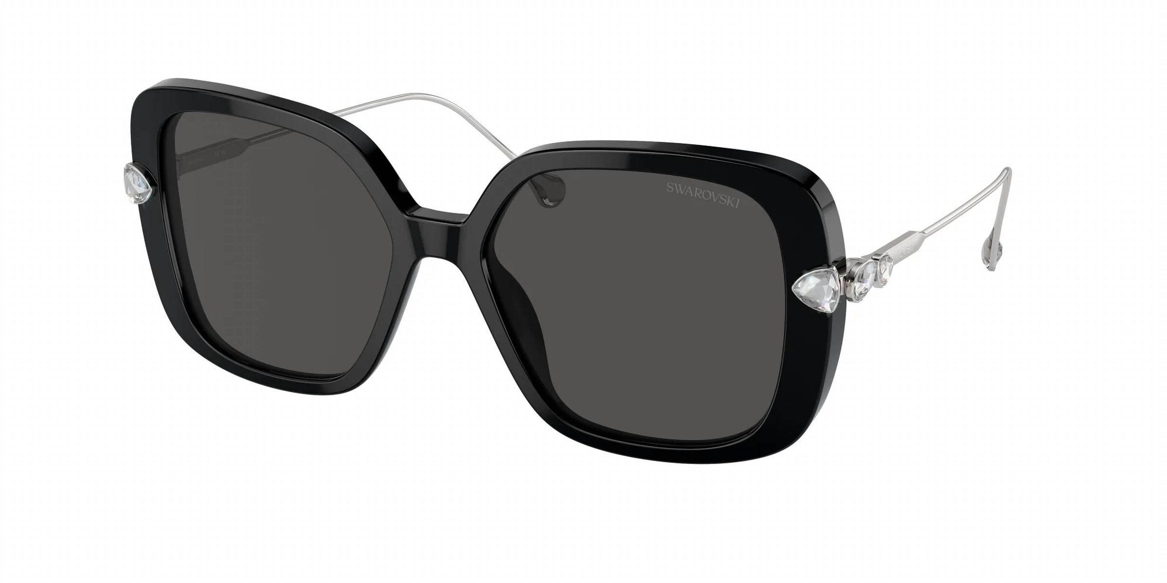 Swarovski - Women's Round Metallic Frame Sunglasses
