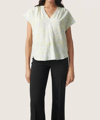 Soaked In Luxury - Wynter Notch Neck Short Sleeve Blouse